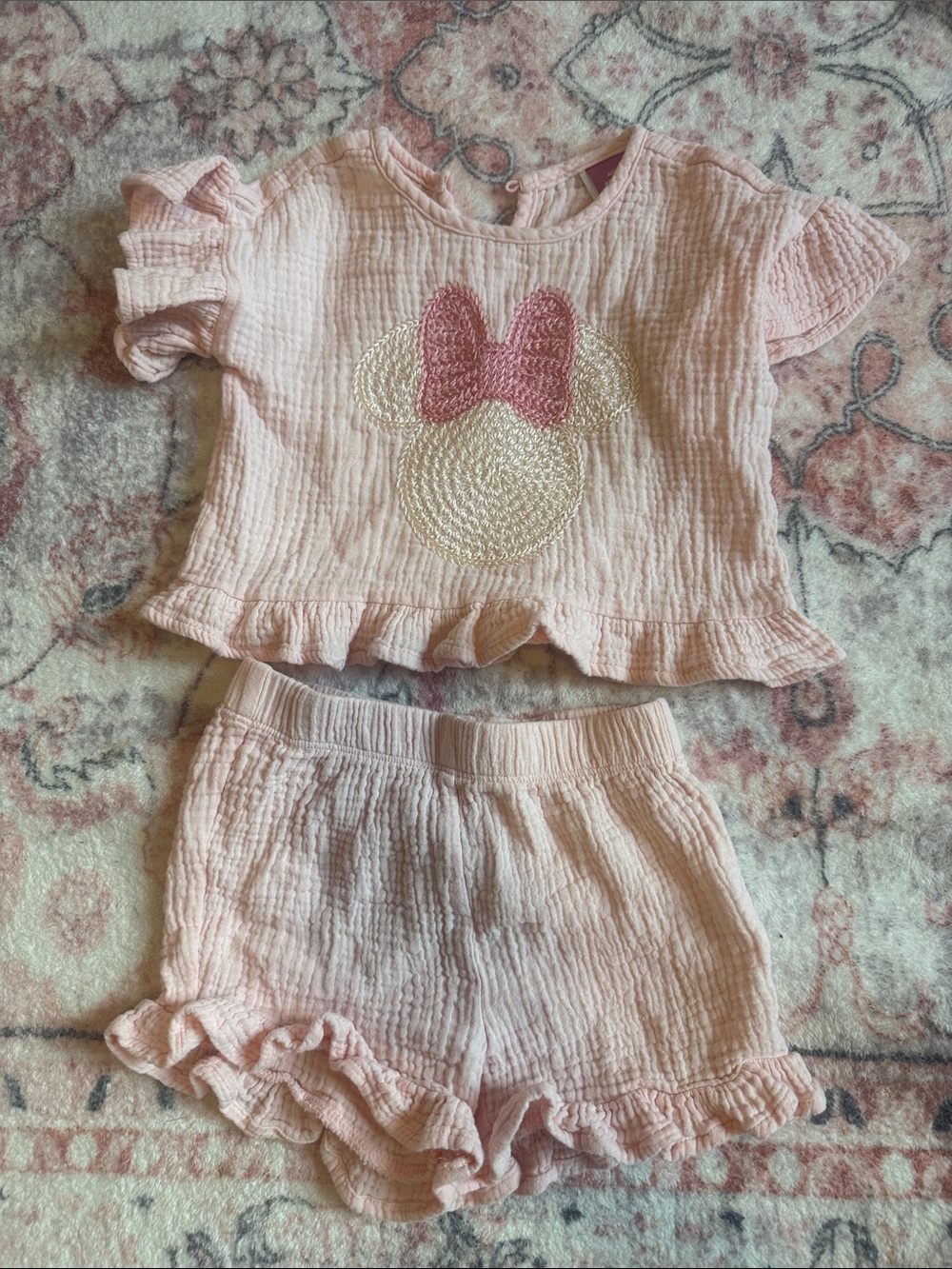 Disney Pink Ruffle Minnie Mouse Two-Piece Set